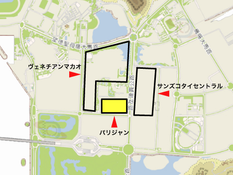 「パリジャン」位置図。ベース地図 (c) 地圖繪製暨地籍局