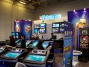 2012年にマカオで開催されたゲーミング産業見本市「G2E（Global Gaming Expo） Asia」でブース展開する地元マカオのスロット機製造メーカーLTゲーム社―本紙撮影