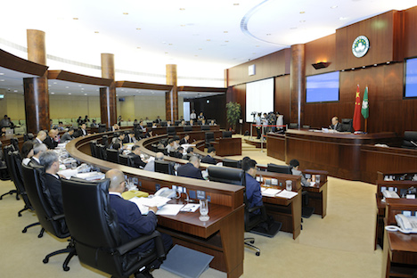 10月24日に開催されたマカオ立法会大会（写真：新聞局）