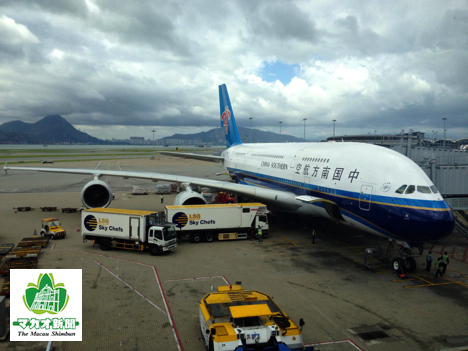 香港国際空港に駐機する中国南方航空機（資料）—本紙撮影