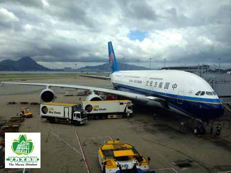 香港国際空港に駐機中の中国南方航空機（イメージ）—本紙撮影