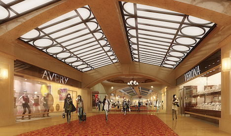 マカオの大型IR「スタジオ・シティ」のショッピングモール完成予想イメージ（写真：Melco Crown Entertainment）