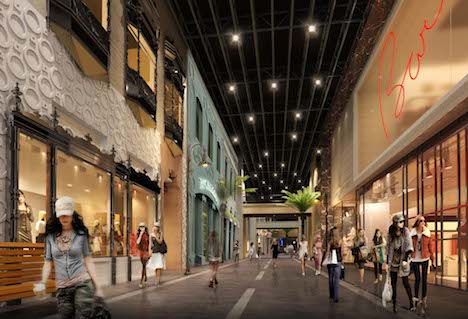 マカオの大型IR「スタジオ・シティ」のショッピングモール完成予想イメージ（写真：Melco Crown Entertainment）