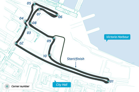 「香港ePrix」のコースイメージ（写真：Formula E公式ウェブサイトより）