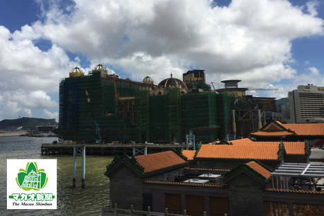建設中のレジェンドパレスホテル＝マカオ・新口岸地区、2016年6月－本紙撮影