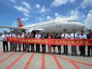 マカオ国際空港で開催された首都航空のマカオ〜北京線開設記念セレモニー(写真:CAM)