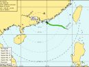 マカオ時間午前8時現在の台風7号(ロウキー)の位置と予想進路(画像:SMG)