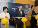 郵政儲金局設立100周年記念展のオープニングセレモニーの様子=2017年9月21日、タイパ島・カルモ郵便局(写真:GCS)
