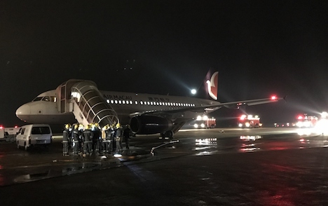 マカオ国際空港で実施された緊急事態対応訓練の様子＝2017年11月24日（写真：マカオ政府民航局）