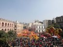 旧正月にマカオ半島の歴史市街地区で開催された祝賀イベントの様子(資料)=2018年2月16日(写真:MGTO)