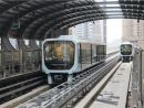 マカオLRTタイパ線の馬會駅付近における試運転の様子(資料)=2018年3月(写真:GIT)