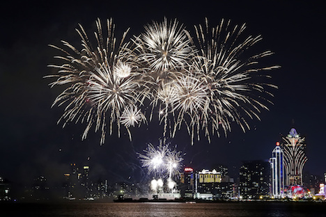 中秋節ホリデー期間中の9月25日夜に開催されたマカオ国際花火コンテスト第4夜（写真：GCS）