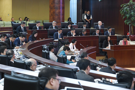 保安分野における2019年度施政弁論の様子＝2018年11月29日、マカオ立法会（写真：GCS）