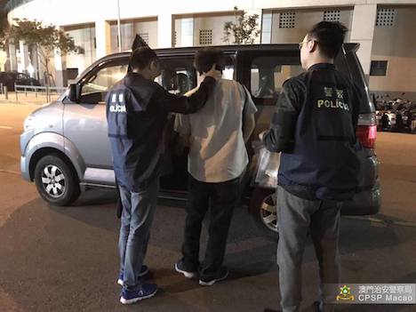恐喝容疑で逮捕されたタクシー運転手（写真：マカオ治安警察局）