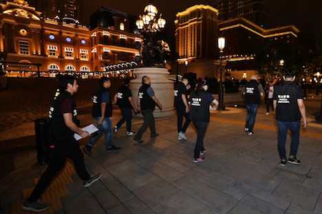 マカオ司法警察局によるコタイ地区での取り締まりの様子（写真：マカオ司法警察局）