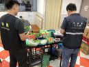 マカオ税関と市政署食品安全廳による取り締まりで市内のレストランから見つかった未検疫食材(写真:澳門海關)